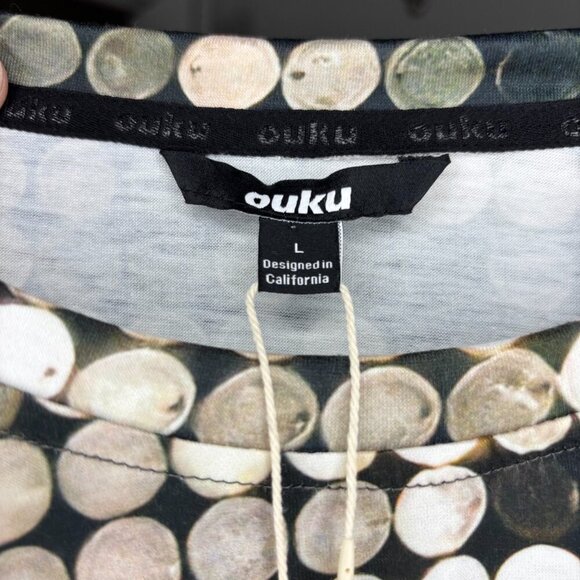 OUKU NEW Crew Neck Sparkling Glitter Money Tee Mens L Long Sleeve - Picture 8 of 8